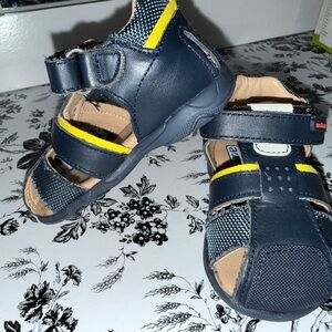 Stylish Navy and Yellow Kids Sandals
